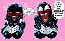 1girls ameizing_lewds big_breasts black_body black_skin blush blushing_at_viewer breasts cheeks closed_eyes cute cute_face english_text female female_focus female_only happy happy_face looking_at_viewer love marvel marvel_comics she-venom she-venom_(ameizing_lewds) smile smiling solo solo_female spider-man_(series) teeth text venom venom_(marvel) white_eyes wholesome rating:Safe score:220 user:X4X6