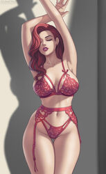 1girls arms_up big_breasts bra breasts breasts_apart cleavage closed_eyes disney earrings flowerxl garter_belt garter_straps hair_over_one_eye jessica_rabbit large_breasts legs legs_together lingerie lipstick long_hair picot_trim picot_trim_bra picot_trim_lingerie picot_trim_panties picot_trim_thong picot_trim_thong_panties posing red_bra red_garter_belt red_garter_straps red_hair red_lingerie red_panties red_thong red_thong_panties redhead thick_thighs thigh_gap thighs thighs_together thong thong_panties who_framed_roger_rabbit rating:Questionable score:188 user:The_Realistic