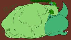 1girls abdominal_bulge absurd_res anthro bbw belly big_belly big_breasts breasts ceratopsian digital_media_(artwork) dinosaur enormous_belly fat female giant_belly gigantic_belly green_body hi_res huge_belly huge_breasts hyper hyper_belly kurohachuurui large_belly massive_belly nipples overweight overweight_anthro overweight_female reptile rumbling_stomach scalie solo stomach_bulge theropod thick_thighs tongue tongue_out triceratops vore rating:Questionable score:20 user:Rafistar100