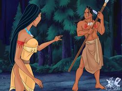 1boy 1girls clothing disney disney_princess female kocoum male native_american penis pocahontas pocahontas_(character) pointing xl-toons.com rating:Safe score:7 user:Pokh