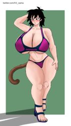 alternate_breast_size athletic athletic_female big_breasts big_nipples big_thighs bikini black_eyes black_hair blush blushing boobs breasts breasts_bigger_than_head calves dragon_ball dragon_ball_super enormous_breasts flat_belly flat_stomach gine h3_sama hips huge_breasts large_breasts legs nipples saiyan saiyan_tail short_hair thick_thighs thighs tits rating:Explicit score:74 user:H3Thor