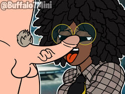 1boy 1girls afro ahe_gao big_penis black_hair buffalo7mini clothed_female_nude_male clothing dark-skinned_female dark_skin doctor_slone fortnite fortnite:_battle_royale glasses imminent_fellatio tagme rating:Explicit score:28 user:Slone_Slut