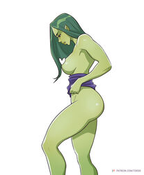 1girls breasts_out censored dress dress_down female female_only green_eyes green_hair green_skin heart_censor hulk_(series) long_hair looking_down marvel marvel_comics no_panties plain_background she-hulk smile solo toksie white_background rating:Explicit score:143 user:Zomdra