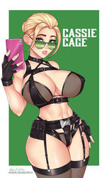 1girls 2d abs ange1witch areolae big_breasts blonde_hair blue_eyes breasts cassie_cage female female_focus female_only green-tinted_eyewear high_resolution highres huge_breasts long_hair looking_at_viewer looking_over_eyewear looking_over_glasses looking_over_sunglasses mortal_kombat navel nipples pussy solo solo_female solo_focus sunglasses tagme thick_thighs thighs tied_hair tinted_eyewear rating:Explicit score:56 user:KIKOHO