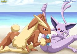 2girls anthro ass beach blush breasts dildo espeon female female_only game_freak lopunny nipples outside pokémon_(species) pokemon pokepornlive pussy sex_toy tail yuri rating:Explicit score:21 user:UltiEmp2