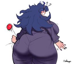 1girls ? alternate_breast_size ass ass_focus bbw chubby curvaceous curvy curvy_figure embo facing_away fat_ass female female_focus female_only hex_maniac huge_ass huge_breasts huge_thighs nail_polish panties pantylines pokeball pokemon purple_eyes shocked shocked_expression simple_background solo solo_female solo_focus sweatdrop thick_ass thick_thighs voluptuous wide_hips rating:Explicit score:282 user:GaspinJojo