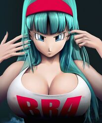 1girls big_breasts blue_eyes blue_hair bra_(dragon_ball) bra_briefs breasts cleavage clothed clothing color dragon_ball dragon_ball_gt dragon_ball_z elitenappa english english_text female female_only hairband huge_breasts line_art long_hair looking_at_viewer nipple_bulge novasayajingoku shounen_jump solo solo_focus tank_top teenager rating:Explicit score:286 user:out_db