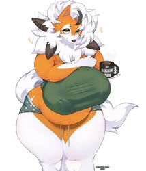 1girls anthro bbw breasts cherrikissu female female_only furry huge_breasts lycanroc overweight overweight_female pokemon solo thick_thighs wide_hips rating:Questionable score:66 user:justausername