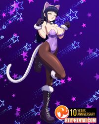 background big_breasts blue_hair cat_ears cat_tail catsuit clothed_female female hyuuga_hinata long_hair looking_at_viewer naruto naruto_(series) naruto_shippuden pinup reit tail tight_clothing watermark white_eyes rating:Questionable score:148 user:Reit-9