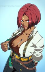 3d blue_eyes bob_cut dumptruckmoment giovanna_(guilty_gear) guilty_gear red_hair short_hair tagme rating:Explicit score:82 user:dumptruckmoment