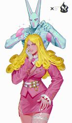 1girls blonde_hair clothed dirty_deeds_done_dirt_cheap female funny_valentine jewelry jojo's_bizarre_adventure pencil_skirt piercing piercings purple_eyes rule_63 stand_(jjba) steel_ball_run veela_(artist) rating:Safe score:89 user:deleted7993