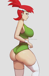 1girls ass ass_focus backboob cartoon_network clothing female female_focus female_only foster's_home_for_imaginary_friends frankie_foster human looking_at_viewer phat_smash red_hair simple_background solo solo_female solo_focus rating:Questionable score:163 user:GaspinJojo