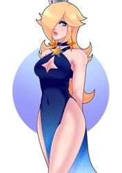 blonde_hair boob_window breasts crown dress female galaxy looking_at_viewer mario_(series) princess_rosalina solo starry_night_dress_(sarukaiwolf) super_mario_galaxy tulipsie rating:Questionable score:174 user:Yolo1342