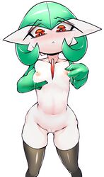 anthro blush chest_spike cute embarrassed erect_nipples female female_only fir3born game_freak gardevoir grabbing_own_breast green_hair green_sleeves lactating lactation latex_thighhighs long_ears milk nintendo nipples on_model petite pokémon_(species) pokemon pokemon_(creature) pokemon_rse pussy red_eyes short_hair small_breasts solo_female thick_thighs thighhighs thighs white_background white_skin wide_hips rating:Explicit score:182 user:Nostalgia_64