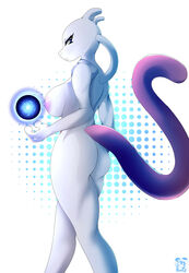 anthro ass aura_sphere big_ass big_breasts big_butt blue_eyes breasts eyelashes female female_only hi_res horn legendary_pokémon mewtwo moonfluffmf naked nintendo nintendo_switch nude nude_female pokémon_(species) pokemon pose rear_view solo solo_female super_smash_bros. super_smash_bros._ultimate video_games walking white_body rating:Explicit score:49 user:X4X6