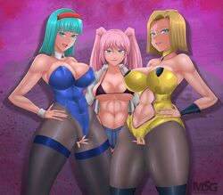 3girls alternate_version_available android_18 artist_request blonde blonde_female blonde_hair blonde_hair_female blue_eyes blue_eyes_female bulma_briefs cameltoe cleavage crossover curvy diadem dragon_ball erect_nipples female hitomi_twins huge_areolae huge_ass huge_breasts original original_character puffy_nipples short_hair short_hair_female thick_lips twintails voluptuous wide_hips yellow_hair yuri rating:Explicit score:53 user:Hayley