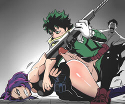 1girls 2boys age_difference ass big_penis blue_hair bulldog_position chisaki_kai clothed_female clothed_male clothed_sex cuckold deaf_(artist) defeated green_eyes green_hair hero_outfit_(mha) huge_balls huge_cock imminent_rape imminent_sex izuku_midoriya kai_chisaki kaina_tsutsumi lady_nagant midoriya_izuku my_hero_academia netorare older_female overhaul penis penis_out pink_hair rape skirt skirt_lift tsutsumi_kaina two_tone_hair younger_male rating:Explicit score:180 user:StrangerNothing