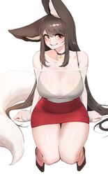 1girls ahri animal_ears big_breasts big_ears blush clothing female female_focus female_only fluffy_ears high_heels horny huge_breasts league_of_legends looking_at_viewer riot_games see_through short_skirt sitting skirt thick_thighs yabby yellow_eyes rating:Questionable score:326 user:westlander2