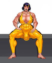 1futa abs balls big_breasts bodysuit breasts bulge cleavage clothed clothing fully_clothed futa_only futanari human large_breasts muscles muscular muscular_futanari penis saxwakuy sitting solo spread_legs thick_thighs tight_clothing wide_hips rating:Explicit score:166 user:justausername