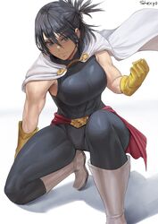 1girls 2021 abs action_pose artist_signature beauty_mark belt black_hair blue_eyes boots cape clothed clothed_female female female_focus female_only fully_clothed gloves hero_suit hi_res kneeling long_hair looking_at_viewer mature_female mole_under_mouth muscular muscular_female my_hero_academia nana_shimura sash shexyo simple_background smile smiling_at_viewer tight_clothing tight_fit toned toned_female white_background white_boots white_cape yellow_gloves rating:Safe score:289 user:Cero_Oscuras