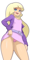 1girls 2d belt blonde_hair blue_eyes clothed color colored disney disney_channel dress_lift eyeshadow female female_only gravity_falls hoop_earrings light-skinned_female light_skin manyakis pacifica_northwest pale-skinned_female pale_skin purple_clothing smooth_skin solo tagme tease teasing transparent_background upskirt rating:Explicit score:219 user:LostEpic