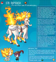 centaur english_text hi_res horn kinkymation nintendo page_78 page_number personification pokémon_(species) pokemon pokemon-girl_encyclopedia pokemorph pokemusu profile quadruped rapidash taur text text_box rating:Questionable score:91 user:!nner$elf89