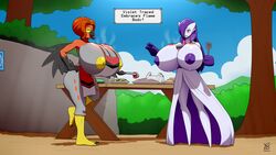 2021 2girls anthro apron big_breasts bird_girl breasts breasts_out commission cooking cooking_on_body female_only game_freak gardevoir grilling huge_breasts naked_apron nintendo nipples outdoors pokémon_(species) pokemon purple_hair tagme talonflame violet_(pyrowildcat) ydbunny rating:Explicit score:43 user:Matt.Master