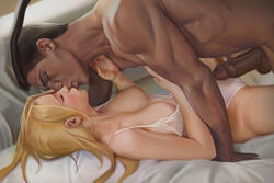 1boy 1girls age_difference aroused bed bedroom big_penis blonde_hair breasts cheating_husband circumcised circumcision_scar closed_eyes dark-skinned_male dark_skin female female_focus french_kiss happy_sex hoobamon imminent_penetration imminent_sex interracial kissing league_of_legends light-skinned_female lingerie looking_pleasured lucian_(league_of_legends) luxanna_crownguard male mature_male medium_breasts missionary_position muscular muscular_male nude older_male older_penetrating_younger on_back on_bed passionate pussy romantic romantic_couple sex slim_waist spread_legs straight vaginal_penetration wide_hips younger_female rating:Explicit score:121 user:MusaTheGreat