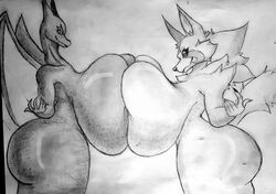 2girls 5_fingers absurd_res anthro aunt bbw bds_charmeleon big_breasts breast_to_breast breasts busty butt canid canine canis charizard curves curvy_figure digital_media_(artwork) dragon duo female fingers fur hi_res huge_breasts hyper hyper_breasts looking_at_viewer mammal milf monochrome nintendo playful pokémon_(species) pokemon sketch soft squish teasing thick_thighs video_games voluptuous wolf rating:Questionable score:11 user:Rafistar100