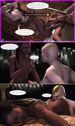 2girls 3d anilingus ass bald barefoot blue_eyes bound_wrists comic dark-skinned_female dark_skin defeated domination female female_only femdom humiliation interracial jacqui_briggs kronika light-skinned_female middle_finger mortal_kombat mortal_kombat_11 naked on_bed owned rimjob rimming slave smokescreen117 text text_bubble yuri rating:Explicit score:81 user:DrCrane