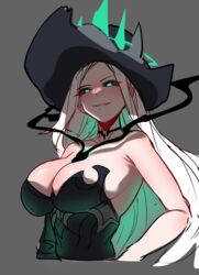 1girls 2021 big_breasts clothed green_eyes hat hudak league_of_legends long_hair looking_at_viewer miss_fortune riot_games ruination ruined_king_symbol ruined_miss_fortune simple_background smile solo the_ruined_king_saga white_hair rating:Questionable score:120 user:miss_slut_fortune