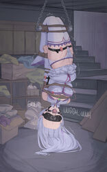 1girls arms_behind_back basement blindfold bobapple bondage bound_ankles bound_thighs bound_wrists breast_bondage clothing drool emilia_(re:zero) female_only forced_exposure gag gagged heel_boots heels helpless long_hair multiple_vibrators panties re:zero_kara_hajimeru_isekai_seikatsu ring_gag rope_bondage skirt skirt_around_belly solo stockings suspension suspension_bondage thighhigh_boots thighhighs tied tied_ankles tied_up tied_wrists trembling upside-down upskirt vibrator vibrator_cord vibrator_in_pussy vibrator_under_clothes vibrator_under_panties wet wet_panties white_hair white_panties white_skirt white_thighhighs rating:Explicit score:116 user:BitchTamer34