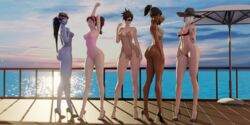 3d 5girls american areolae arms_above_head ashe_(overwatch) asian ass babydoll blizzard_entertainment breasts breasts_out british brown_eyes brown_hair cowboy_hat d.va dark-skinned_female dat_ass egyptian european eyeshadow female female_only french full_body g-string half-closed_eyes hana_song hat heels high_heels korean large_penis legs lena_oxton light-skinned_female lingerie long_legs looking_at_viewer navel nipples nipples_visible_through_clothing nude ocean outside overwatch pharah ponytail purple_skin seductive_look see-through see-through_clothing shelf_bra shiny_skin short_hair skinny small_breasts smile smirk sunglasses sunlight take_your_pick tattoo teddy_(clothing) thong tiaz-3dx tinted_eyewear tracer white_hair widowmaker rating:Explicit score:275 user:Zomdra