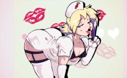 1boy 1femboy androgynous ass big_ass black_bra bra cloud_strife femboy femboy_nurse feminine_male final_fantasy final_fantasy_vii garter_belt garter_straps girly gloves licking lipstick lipstick_mark looking_at_viewer male_only nurse nurse_cap nurse_hat nurse_uniform penis_under_dress solo spazkid stockings sweat sweatdrop sweating syringe tongue tongue_out trap rating:Explicit score:118 user:Millionz