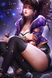 akali bangles cap earrings female k/da_akali k/da_series league_of_legends looking_at_viewer microphone neckline pink_lipstick purple_eyes sitting strapless strapless_top strapless_topwear tubetop windwalker rating:Safe score:55 user:JackTheRipper1888