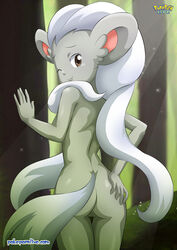 1girls anthro ass back big_ears brown_eyes cinccino female female_only forest furry hand_on_ass one_eye_closed pokémon_(species) pokemon pokemon_bw pokepornlive shiny_cinccino shiny_pokemon solo tail white_hair wink rating:Explicit score:13 user:UltiEmp2