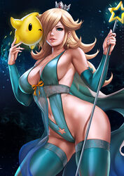 1girls bare_shoulders big_breasts blonde_hair blue_eyes breasts cape child_bearing_hips cleavage clothed clothing corset crown cuddling dandon_fuga earring female female_focus female_only fit fit_female hair_over_one_eye hips jewelry long_hair looking_at_viewer luma mario_(series) nail_polish navel nintendo one_eye_closed parted_lips princess_rosalina purple_nails solo solo_focus staff standing star star_earrings super_mario_galaxy thick_thighs thighhighs thighs toned toned_female wand rating:Safe score:206 user:Hentai_Bro69