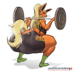 1girls 2021 anthro ass big_ass big_breasts breasts clothing cute eeveelution fat_ass female female_focus female_only flareon furry grey_background gym gym_clothes gym_shorts hi_res highres huge_breasts huge_butt lollipopcon nintendo no_humans patreon pokémon_(species) pokemon simple_background thick thick_ass thick_thighs thighs uncensored watermark weightlifting wide_hips working_out workout workout_clothes rating:Explicit score:132 user:CaughtLacking