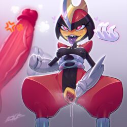 1girls anthro bisharp disembodied_hand female female_focus game_freak gameplay_mechanics high_quality huge_cock panteon013 pokémon_(species) pokemon pussy solo_focus squatting taunt taunting tongue tongue_out rating:Explicit score:142 user:Panteon013