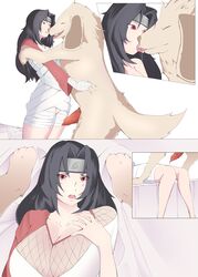 1animal 1girls akamaru_(naruto) animal_penis big_breasts black_hair breasts canid canid_on_humanoid canine canine_on_human canine_penis clothed dog domestic_dog female female_human feral hetero human imminent_sex interspecies kissing kurenai_yuhi licking lying lying_on_back lying_on_bed male male/female male_canine mature mature_female naruto naruto_(classic) naruto_(series) naruto_shippuden neovixtadiz penis red_eyes standing vagina yuuhi_kurenai zoophilia rating:Explicit score:217 user:Hanaru