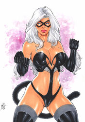 black_cat_(marvel) blue_eyes cat_tail cleavage ed_benes_studio felicia_hardy gloves lanio_sena large_breasts marvel marvel_comics spider-man_(series) voluptuous white_hair rating:Questionable score:44 user:TheKindHaremMaster