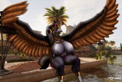 1girls ancient_egypt anthro areolae avian bbw beak breasts chubby chubby_female egyptian_mythology erect_nipples furry gold hand_behind_head horus huge_breasts looking_at_viewer mythology nipple_piercing nipple_rings nipples piercing pussy sitting solo spread_wings thick_thighs tyunre veiny_breasts water wings rating:Explicit score:42 user:My_I