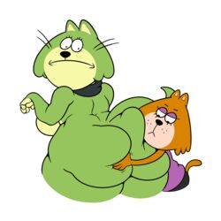 anthro ass_dough ass_focus ass_grab bbw bedroom_eyes black_nose black_pants black_scarf brain_(top_cat) cat cat_ears cat_tail deep_skin eyelashes freckles furry green_body green_fur green_hair green_skin hbo_max hug huge_butt hugging hugging_ass jellystone_(hbo_max) large_ass large_breasts looking_back motion_lines orange_body orange_fur orange_hair pants purple_eyelids purple_shirt scarf simple_background spook_(top_cat) suprised tagme top_cat_(series) warner_brothers whiskers white_background rating:Explicit score:22 user:BrainGG