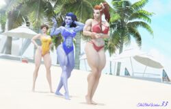 3d 3girls abs big_breasts blender breasts brigitte cleavage female female_only large_breasts muscles muscular muscular_female overwatch the_blue_widow33 tracer widowmaker rating:Questionable score:53 user:justausername