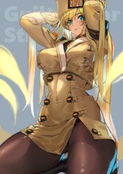 ashiomi_masato black_panties blonde_hair blue_eyes guilty_gear kneeling long_hair looking_at_viewer millia_rage panties panties_under_pantyhose panty_peek pantyhose tagme thick_thighs thighs upskirt rating:Questionable score:112 user:AbsoluteTerritory