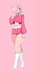 1boy booty_shorts crop_top crop_top_hoodie cute femboy frowntown male male_only medium_hair pink_(frowntown) pink_eyes pink_hair short_shorts shorts smile solo teeth thick_thighs trap wide_hips rating:Questionable score:213 user:HyperAssRoleplayer