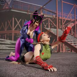 2girls braid cammy_white catfight choking domination fight fit_female hairpull juri_han leotard lynya mr.wiggle3d street_fighter wafl4k wrestling rating:Explicit score:38 user:francifit