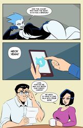 2boys 2girls adjusting_glasses angry angry_face big_breasts big_butt black_hair blue-skinned_female blue_body blue_hair blue_skin breasts buttoned_shirt clark_kent clothed clothing comic comic_page curvy curvy_figure dc dc_comics dcau digital_drawing_(artwork) digital_media_(artwork) female female_focus glasses glassfish hero hips humor ipad jon-el jonathan_kent legs light-skinned_female light_skin lips livewire lois_lane male married_couple onlyfans panels parents seductive_pose short_hair sleeves_pushed_up sleeves_rolled_up superboy superboy_(jonathan_kent) superhero superman superman:_the_animated_series superman_(series) supervillain supervillainess text thighs villain villainess waist white_shirt wide_hips rating:Questionable score:54 user:SILV3RBACK