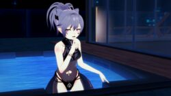 black_lipstick black_swimsuit blacked blacked_clothing ear_piercing finger_on_lip genshin_impact keqing_(genshin_impact) ponytail purple_eyes purple_hair queen_of_spades quiet_gesture ratwhalecat solo_female swimming_pool swimsuit tattoo rating:Explicit score:17 user:Besjwb