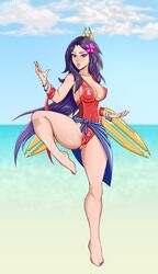 1girls barefoot clothed clothing digital_drawing_(artwork) facing_viewer female female_focus female_only front_view fully_clothed hoplitearts image irelia_xan league_of_legends legs legs_apart lifeguard_swimsuit light_skin looking_at_viewer standing thighs thin_waist waist rating:Questionable score:19 user:mydickhurtaf